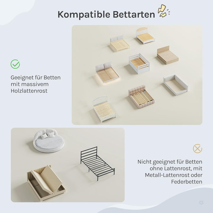 WOLTU Bettschutzgitter, Bettgitter Rausfallschutz 200 cm x 2 + 150 cm x 1, Einziehbare Kinderbettgit