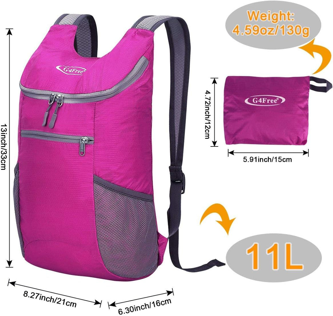 G4Free Ultraleichter 11 l kleiner faltbarer Rucksack für Reisen, Wandern, Radfahren, Wandern oder Me