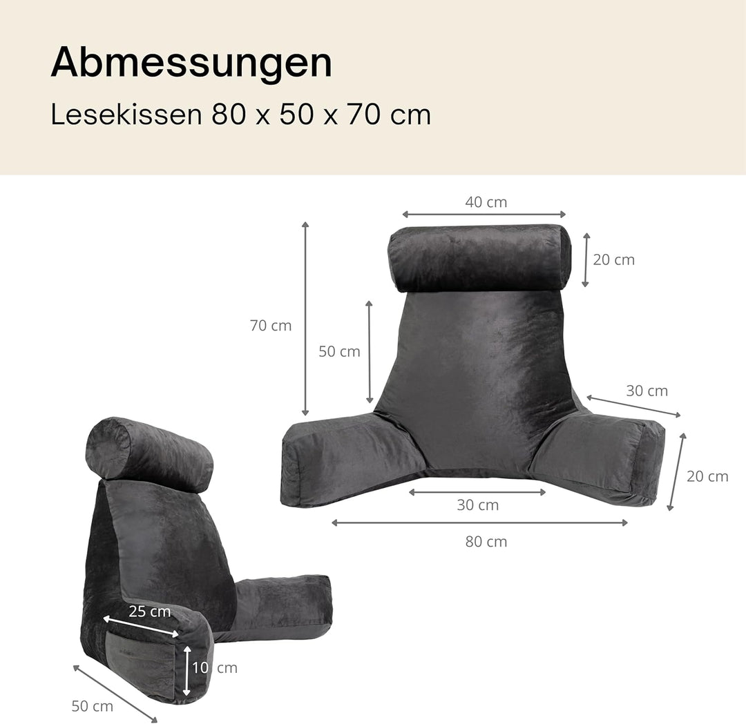 bananair – Lesekissen für Bett und Sofa aus Samt – Abnehmbare, Maschinenwaschbare Hülle – Weich & Ko
