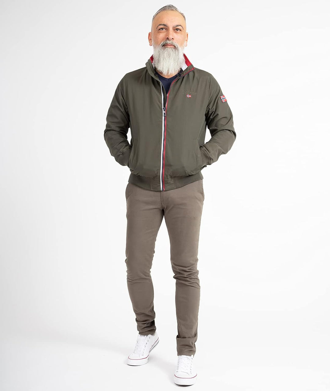 Indumentum Chino Hose Basic Slim Fit IS-305 38W / 30L Dunkelgrün, 38W / 30L Dunkelgrün