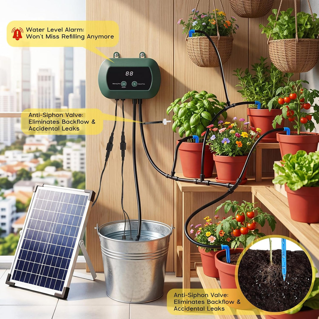 Anpress Solar Bewässerungssystem Automatische Set, Bewässerungssystem Garten, DIY Automatisches Gart