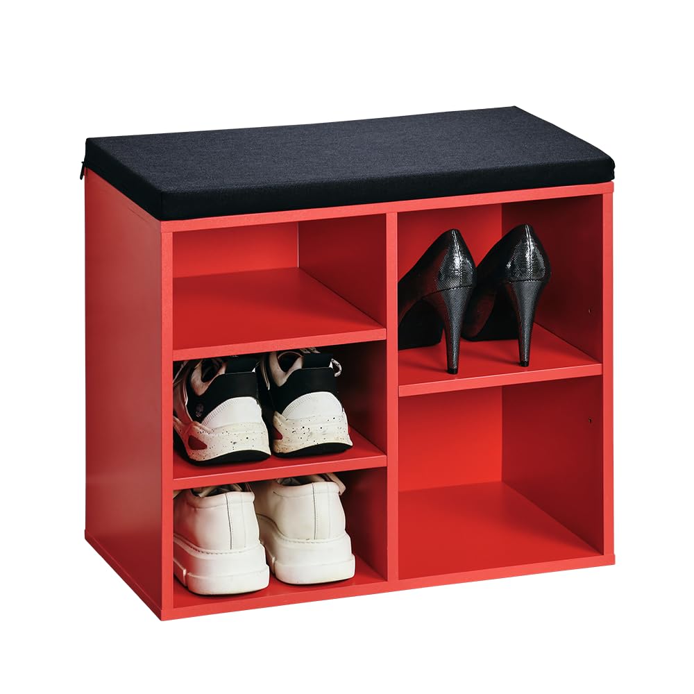 Kesper | Schuhschrank mit Sitzkissen, Material: Faserplatte, Masse: B51,5 x H48 cm x L29,5 cm, Farbe