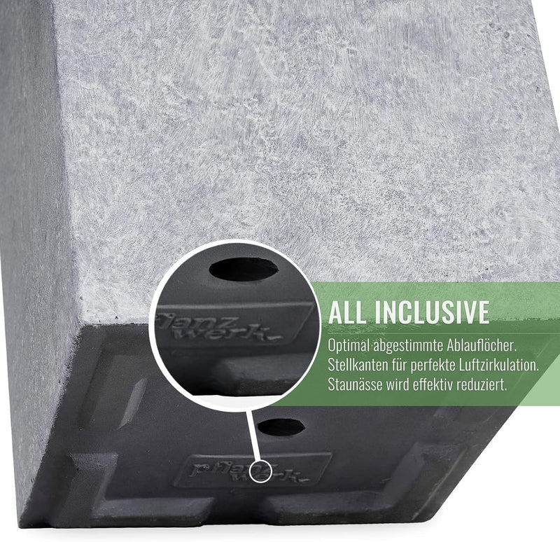 Pflanzwerk® Pflanzkübel Fiberglas Lava HELLGRAU TUB 17x50x17cm *Frostbeständige Blumenkübel* *Deutsc