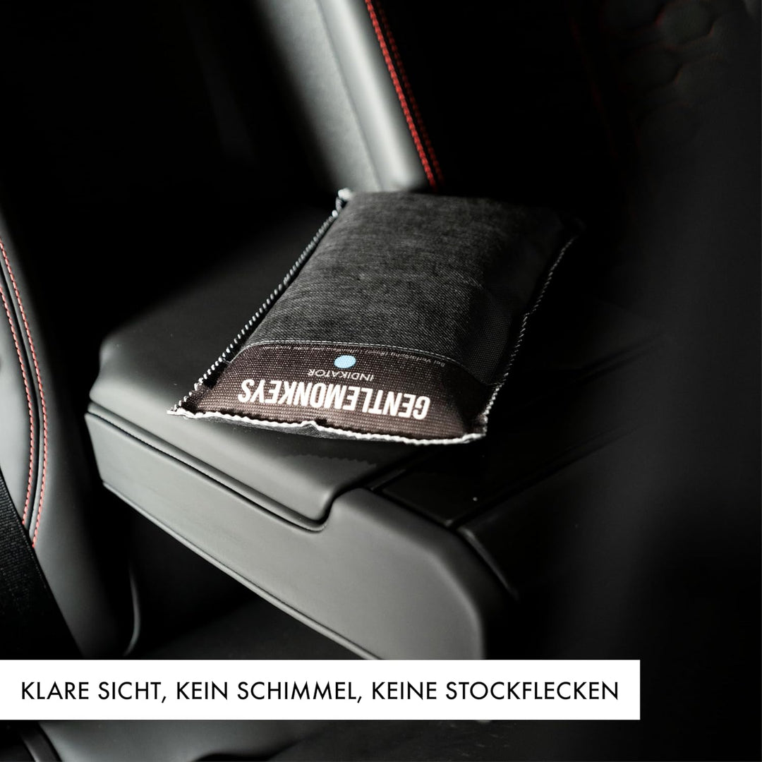 GENTLEMONKEYS Luftentfeuchter Kissen (1kg) - Mit Farbindikator | Entfeuchtet Auto, Wohnmobil, Garage