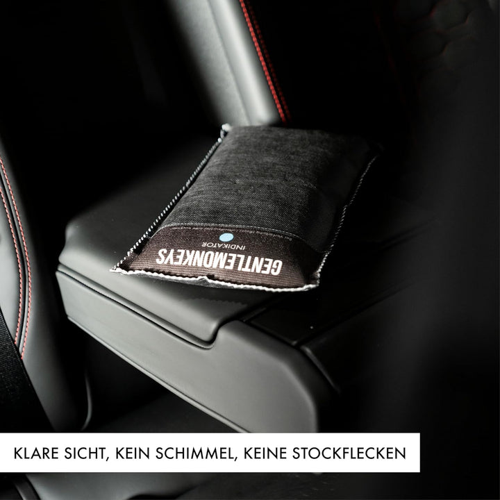 GENTLEMONKEYS Luftentfeuchter Kissen (1kg) - Mit Farbindikator | Entfeuchtet Auto, Wohnmobil, Garage
