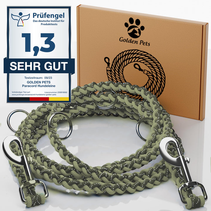 Testnote: Sehr gut - Hundeleine reflektierend I 2m, verstellbar, wetterfest & reissfest bis 250 kg I