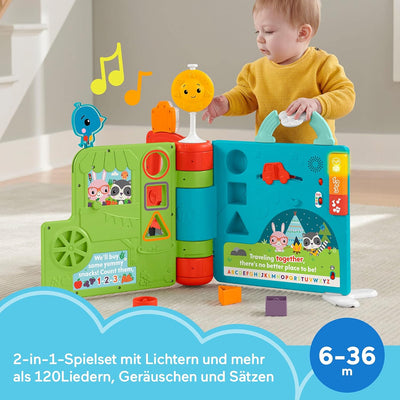 Fisher-Price HCL07 - Riesen Sitz&Steh Erlebnisbuch, elektronisches Lernspielzeug und Aktivitätszentr