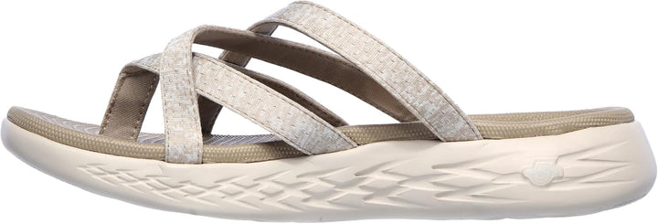 Skechers Damen ON-The-GO 600 Dainty Sandale 35 EU Taupe Textile, 35 EU Taupe Textile
