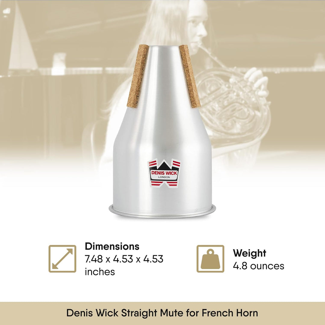 DW5524 Straight-Dämpfer für Waldhorn von Denis Wick, silber Gerade, Gerade