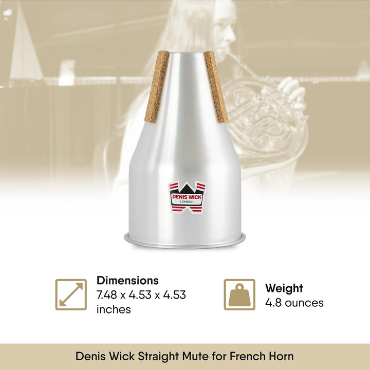 DW5524 Straight-Dämpfer für Waldhorn von Denis Wick, silber Gerade, Gerade