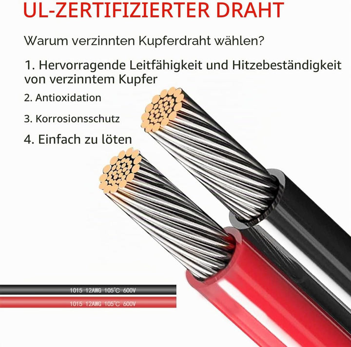 SAE Wetterfest Steckdose Seitenwandanschluss, 12AWG SAE Socket auf Ringkabelschuh Kabel mit 10A 15A