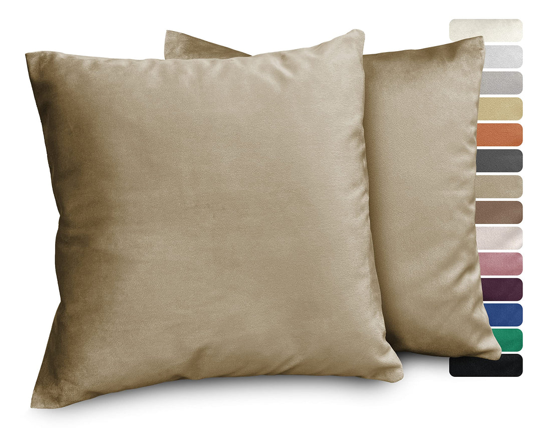 BEAUTEX Lea Samt Kissenhüllen 2er Set, Premium Kissenbezug, Sofa- und Dekokissen, Grösse und Farbe w