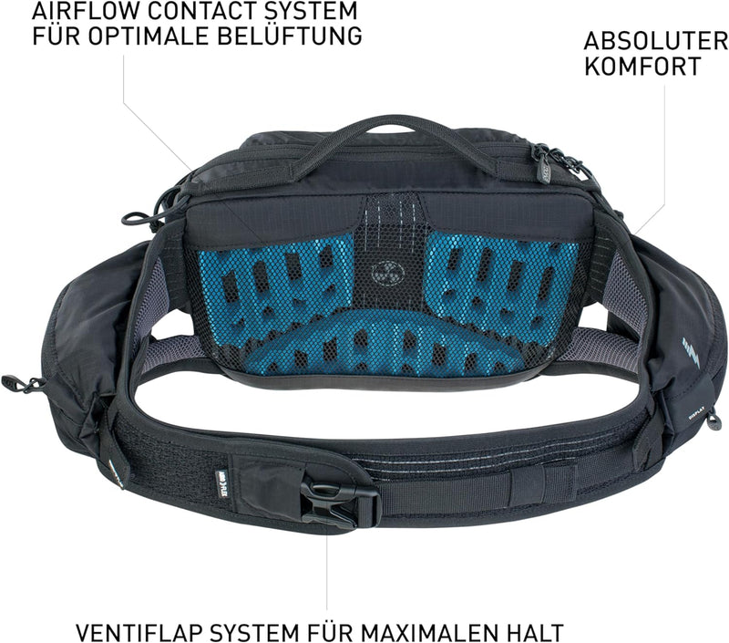 EVOC HIP PACK PRO E-RIDE 3 Hüfttasche Bauchtasche für E-Bike-Touren & Trails (3L Fassungsvermögen, A