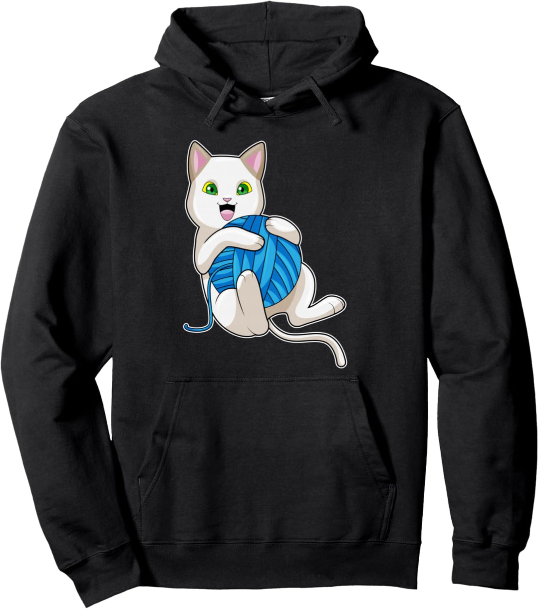Katze Wollknäuel Pullover Hoodie