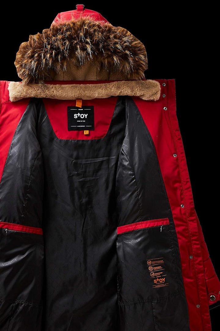 STOY Damen Wmn Quilted Prk D Parka In Daunenoptik Mit Abzippbarer Kapuze 52 anthrazit, 52 anthrazit