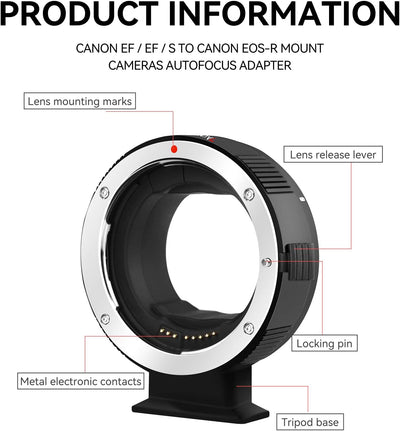 7artisans EF-EOS R Objektivadapter Autofokus Objektiv Speedbooster Konverter Ring kompatibel für Can