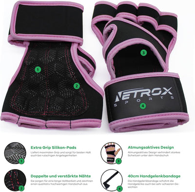 NetroxSports® – Trainingshandschuhe mit Handgelenkstütze für Bodybuilding, Gewichtheben, Krafttraini