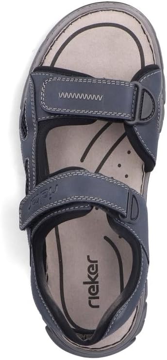 Rieker Herren Klassische Sandalen 22761, Männer Sandalen 44 EU Blau Navy Schwarz Schwarz 14, 44 EU B