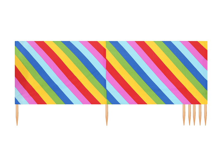 Ladeheid Windschutz Strand Sichtschutz mit Holzstab praktisches Strand Zubehör LAEX001 10 m Bunte St