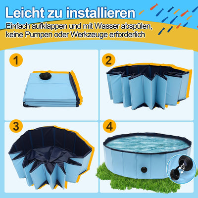 Vigevee Hundepool Klappbares 120 * 30CM, Hundepool fur Grosse Hunde, Hundebadewanne Hunde Planschbec