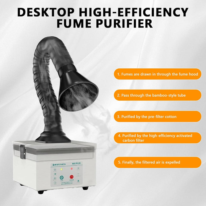 Lötrauchabsaugung, 45W Lötrauchabsorber mit 2 in 1 Komplex Filter, Frei Drehbar um 360° Fume Extract