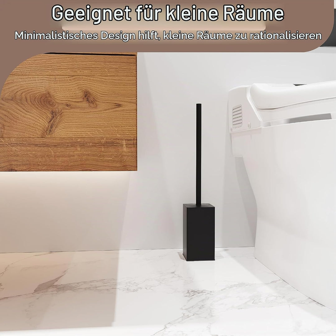 bgl Toilettenbürstenhalter, 2 Stück verpackt, Matt schwarz Toilettenbürste, Metall, freistehend, fre