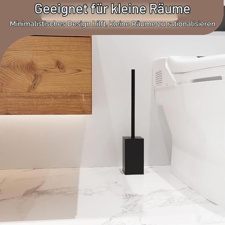 bgl Toilettenbürstenhalter, 2 Stück verpackt, Matt schwarz Toilettenbürste, Metall, freistehend, fre