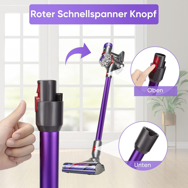 Verlängerungsrohr für Dyson V11 V15 V10 V8 V7 Stabstaubsauger,Ersatz Teleskoprohr Schnellspanner Ver