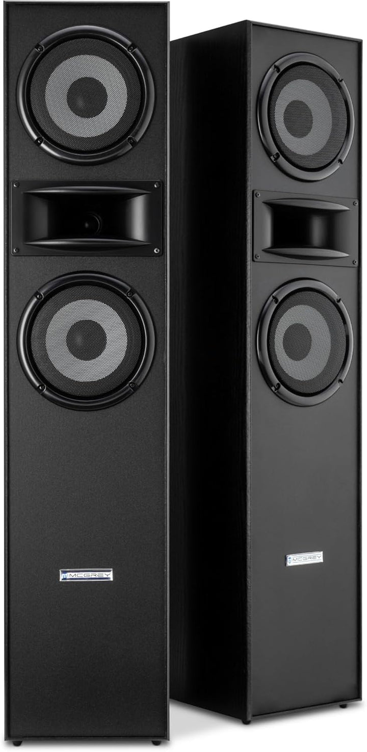 McGrey HTS-65320 BK Paar 3-Wege HiFi Standlautsprecher Paar - 160W RMS - 2 x 6,5" Mittel-, Tieftöner