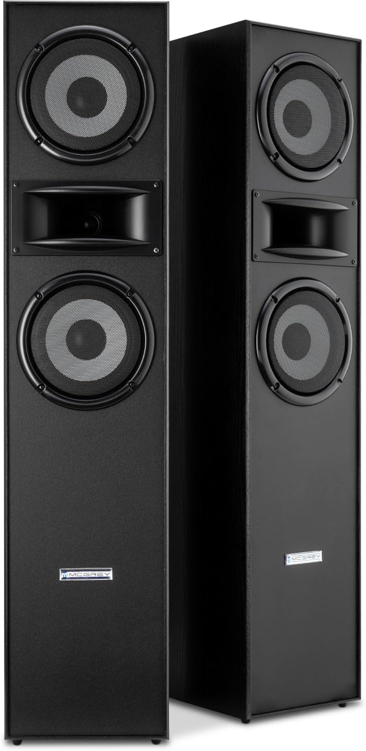 McGrey HTS-65320 BK Paar 3-Wege HiFi Standlautsprecher Paar - 160W RMS - 2 x 6,5" Mittel-, Tieftöner