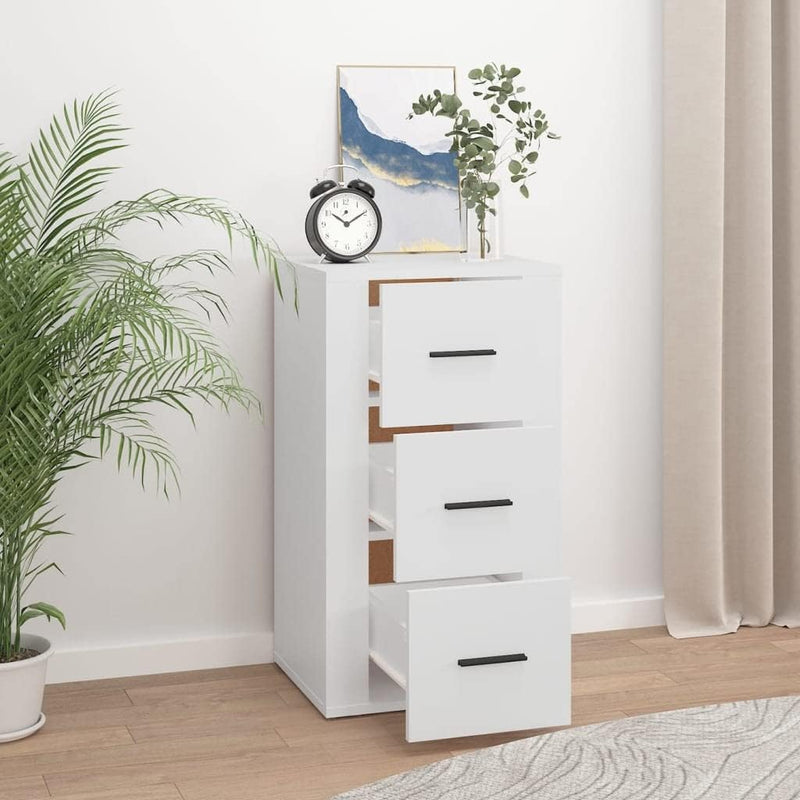 FIRBNUS Bücherschranks 40x33x70 cm Seitenschrank mit 3 Schubladen Beistellschrank Schubladenschrank