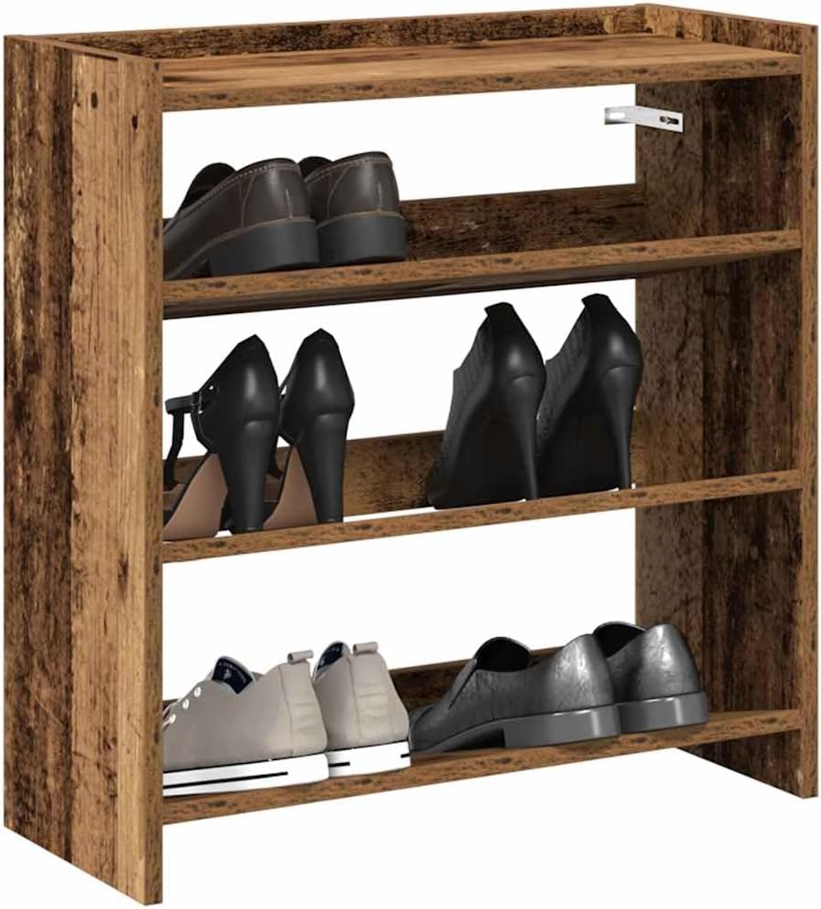 vidaXL Schuhregal Altholz-Optik 60x25x62 cm Holzwerkstoff, Schuhschrank, Schuhaufbewahrung, Schuhe O