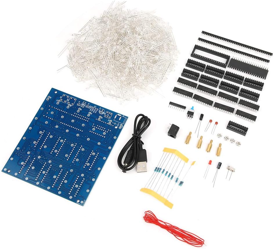 3D LED Würfel Licht Elektronik Bausatz, 8 x 8 x 8 Würfel LED Licht Würfel DIY Lötprojekt Bausatz, Ha