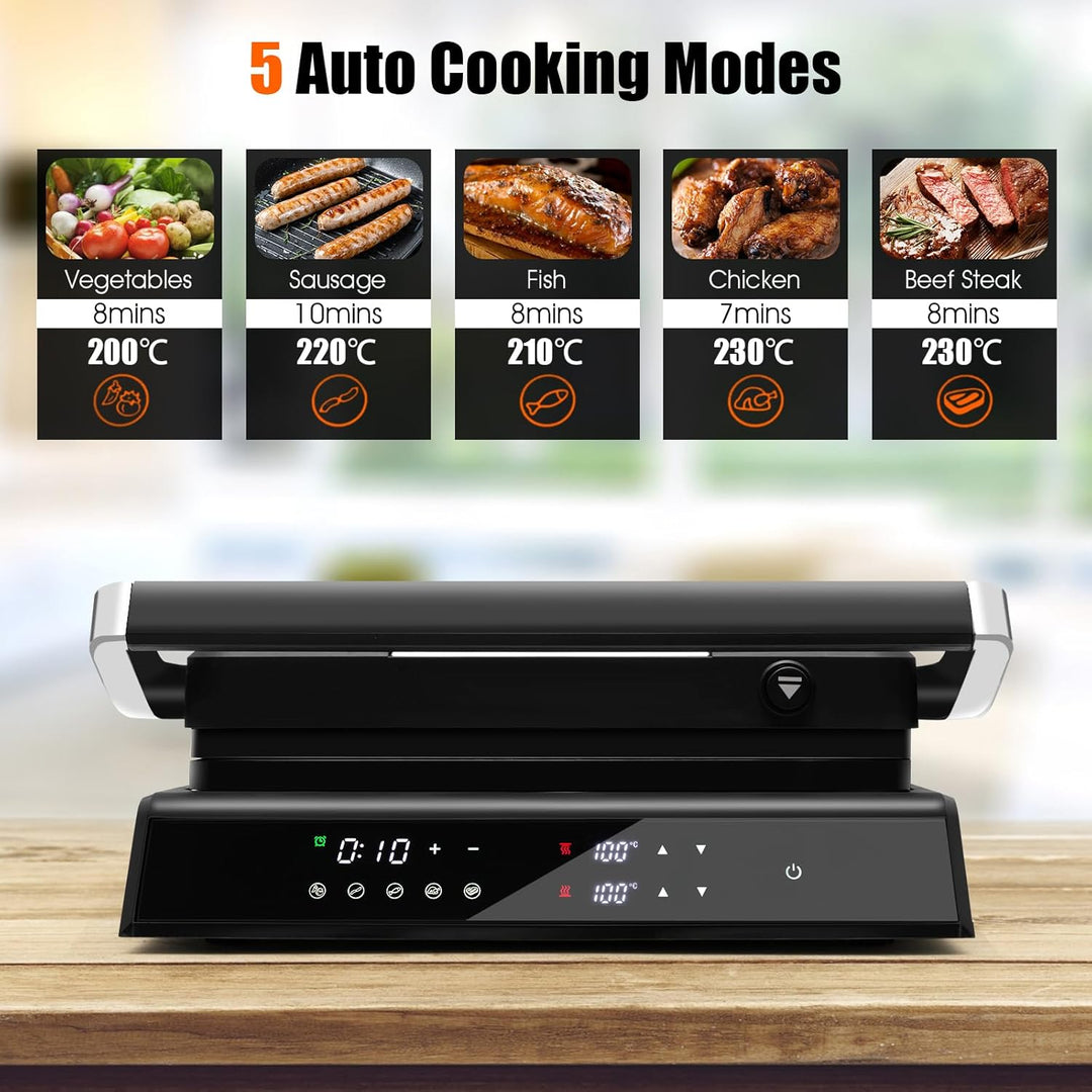 SOARS Sandwichmaker 3-in-1, 1800 – 2000 W, elektrische Panini-Maschine mit 5 Kochmodi, 200 – 230 °C,