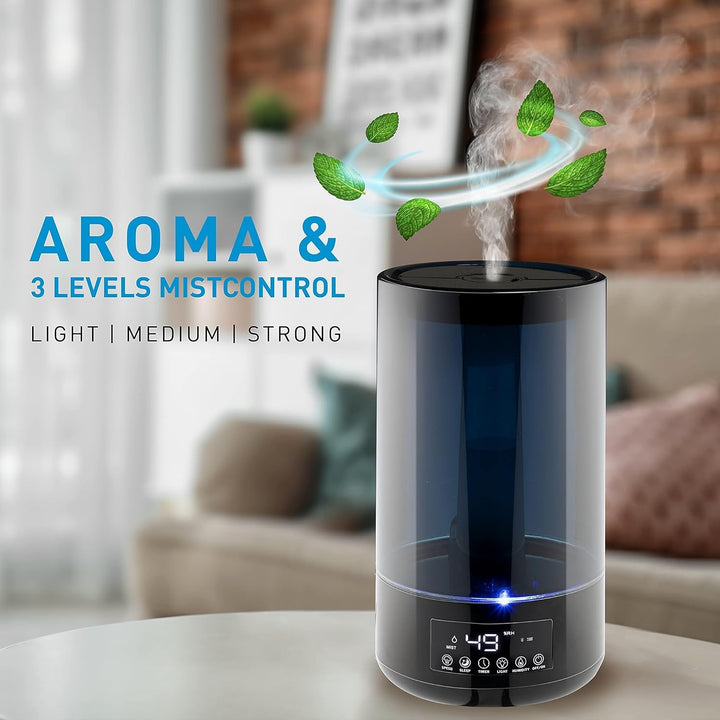 Grundig Luftbefeuchter und Aroma Diffuser 4,3L - Diffuser Ätherische Öle - Humidifier mit Hygrometer