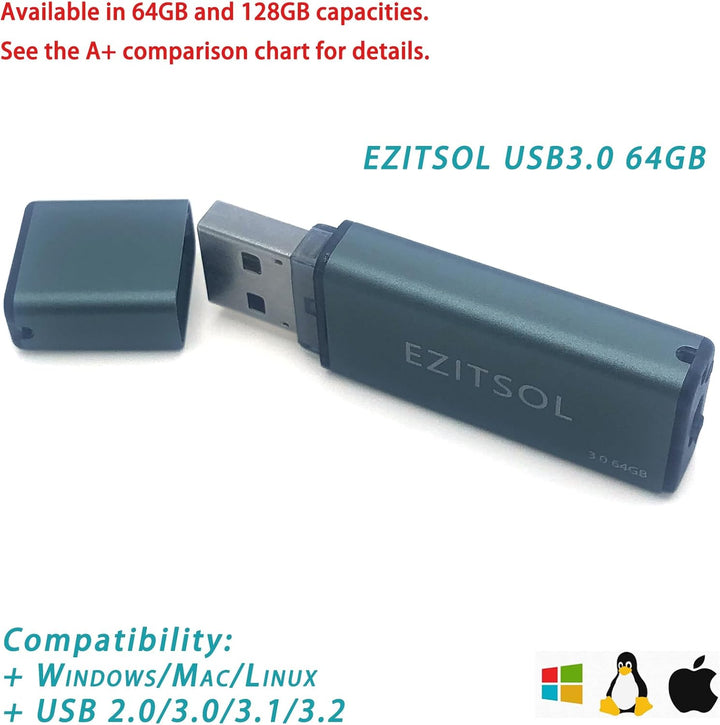 EZITSOL 64 GB USB-Flash-Laufwerk mit physischem Schalter, USB 3.0, hohe / schnelle Geschwindigkeit b