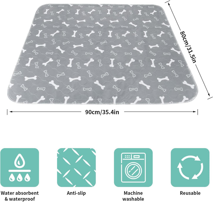 2 Stück 90*80cm Welpenunterlagen Waschbar, Wiederverwendbare Puppy Training Pads, rutschfeste und sa