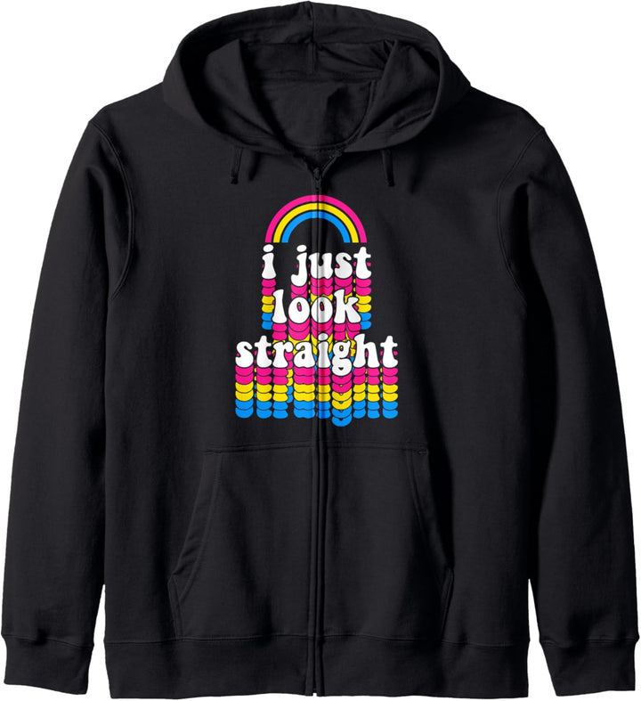 I Just Look Straight Funny Cute Pansexual Pride Flag Rainbow Kapuzenjacke