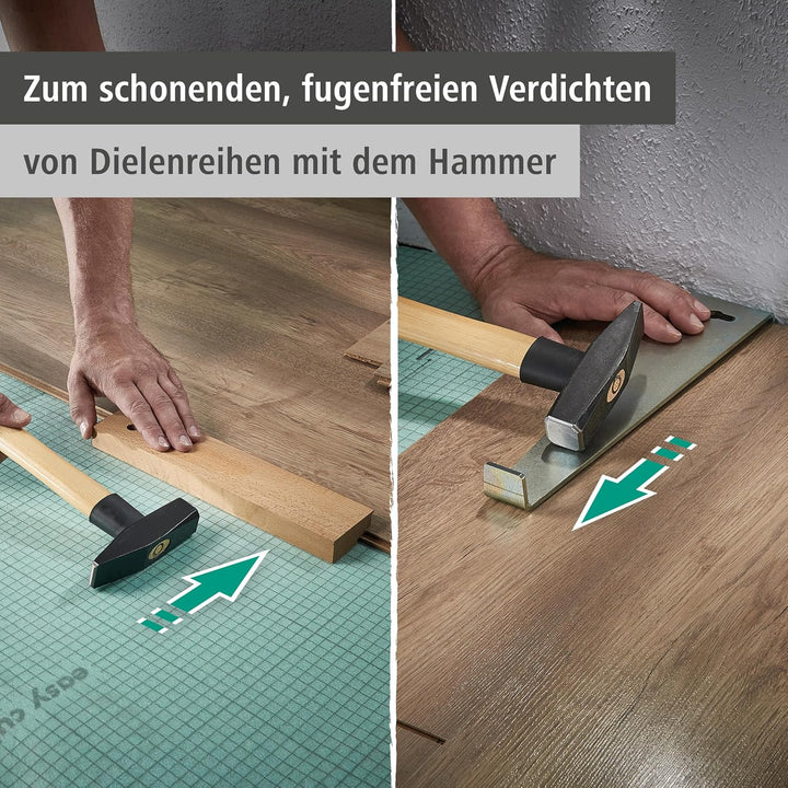 wolfcraft Geling-Set zum Laminat- und Designboden verlegen I 6975000 I Zugeisen, Schlagholz und 30 U