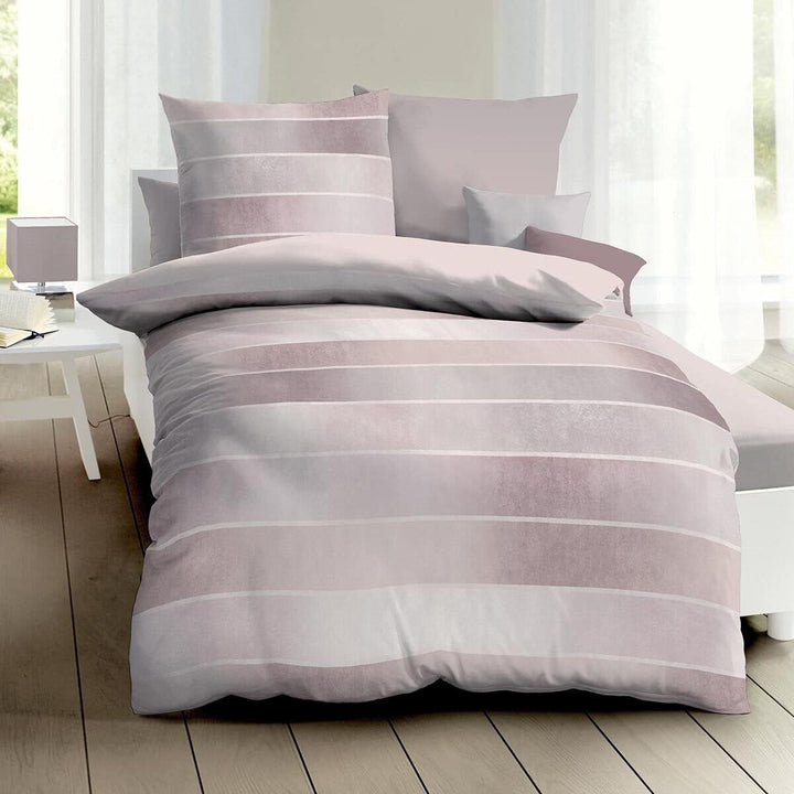 Kaeppel Mako-Satin Bettwäsche Timeless Rose, 1 Bettbezug 155 x 220 cm + 1 Kissenbezug 80 x 80 cm Ros
