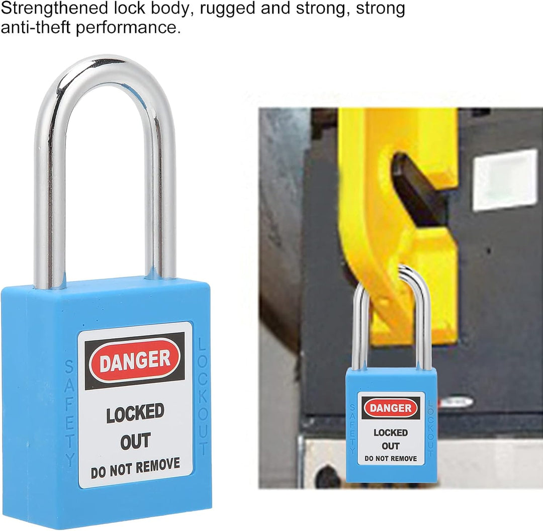 Lockout Tagout Schlösser 10 Sätze Sicherheitsvorhängeschlösser Stahlträgerisoliertes Korrosionsschut