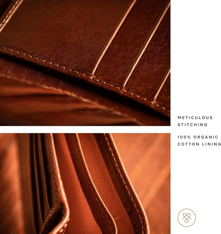 Maxwell-Scott Luxus Herrengeldbörse (Vittore), Cognac, One Size Cognac Braun, Cognac Braun