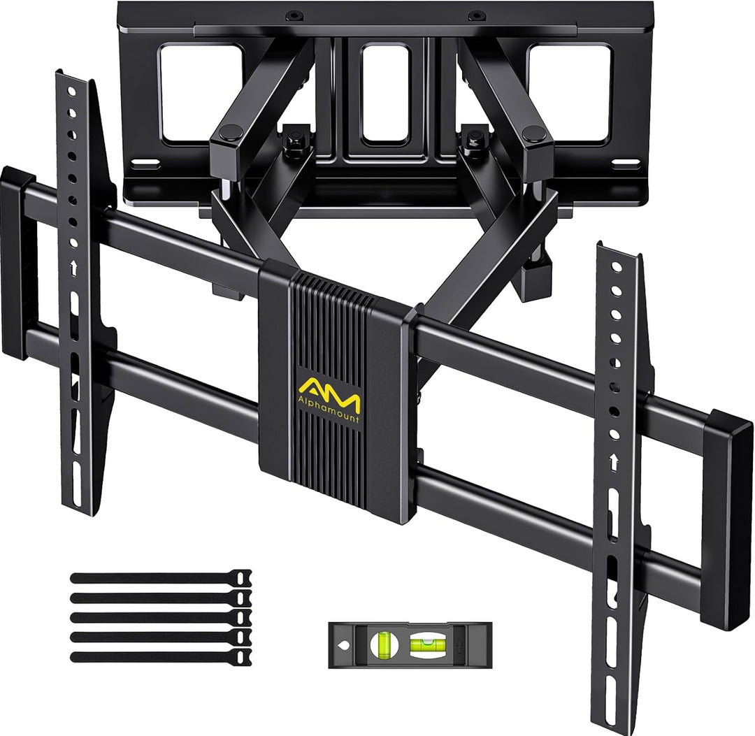 Alphamount TV Wandhalterung Schwenkbar für 37-75 Zoll Fernseher, Neigbar Ausfahren Wandhalterung Fer