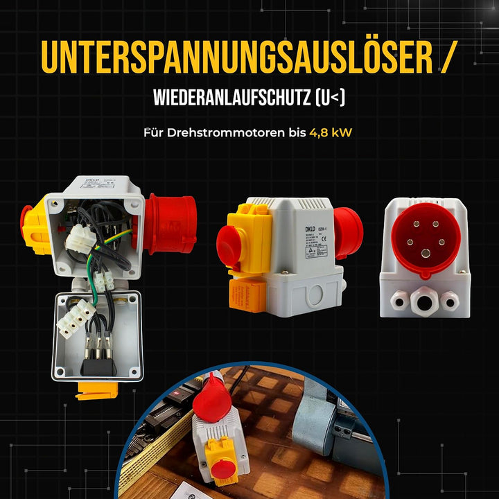 Anbauschalter DZ08-4 400V mit NotAus Klappe und Umschalter für Recht-/Linkslauf - Baugleich KEDU KOA