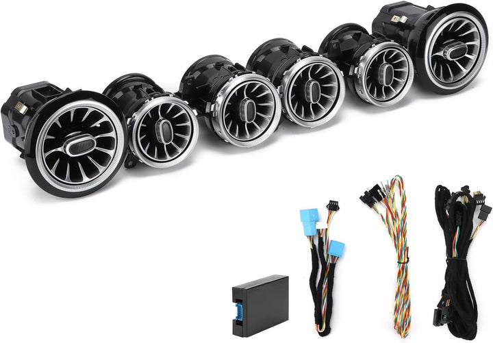 LED-Turbinen-Atmosphärenlicht, 6 Stück 64 Farben Front-LED-Turbinenentlüftungs-Umgebungslicht-Kit Er