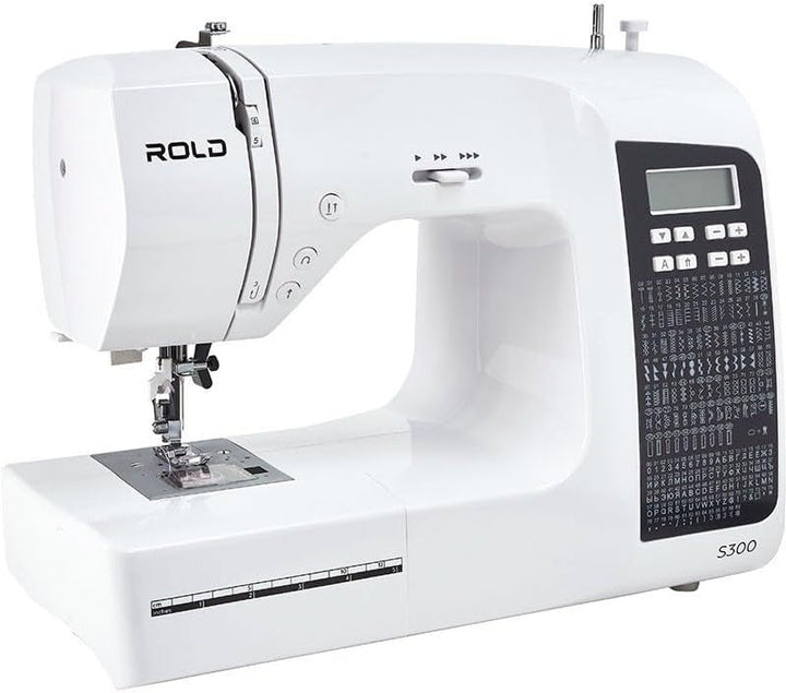 Rold S300 Computer Nähmaschine mit Anschiebetisch | 190 Nähstiche zum Nähen aller Arten von Stoffen.