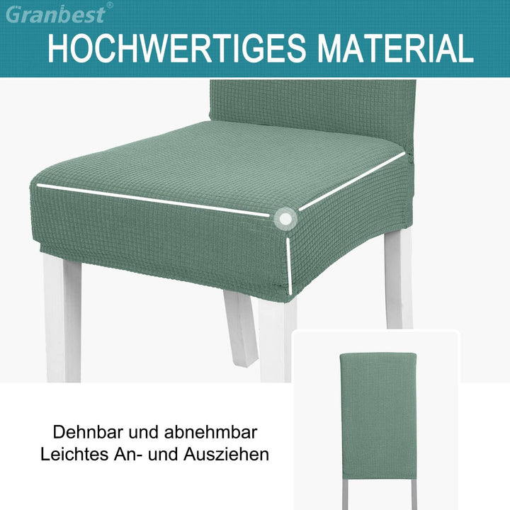 Granbest Premium Wasserdicht Esszimmerstuhl Abdeckungen Satz Von 6, Elastische Hohe Zurück Stuhlhuss