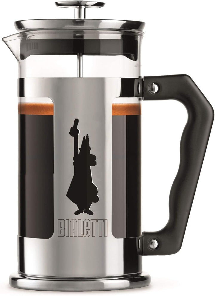 Bialetti Kaffeepresse Preziosa, French Press Filter für Kaffee oder Tee, 1 Liter, 8 Tassen & Perfett