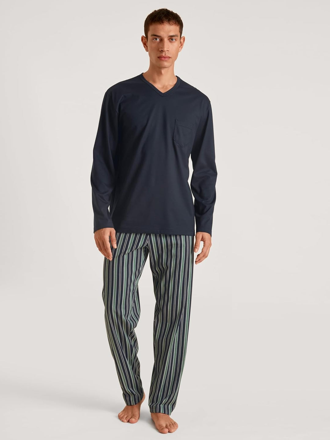 CALIDA Relax Imprint Pyjama, lang Herren Blue Night 50, Blue Night 50