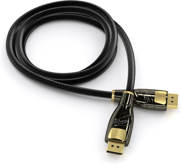 KabelDirekt – DisplayPort Kabel – 5m (4K 60Hz, Version 1.2, Stecker mit Verriegelung, Nylon Ummantel